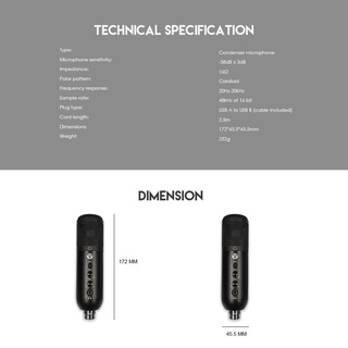 FANTECH Leviosa Microphone MCX01 ไมค์ Professional Condenser Microphone RGB ไมโครโฟน 1n4C