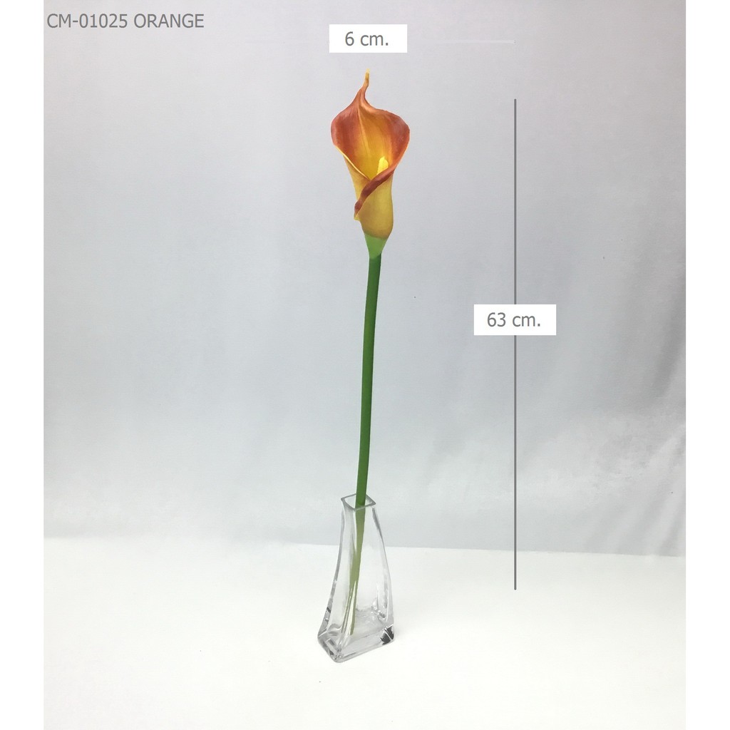 ดอกคาล่าลิลลี่ Artificial Calla lily สีส้ม ดอกไม้ประดิษฐ์เกรดพรีเมี่ยม งานพียู สวยเหมือนจริง ราคา ถูกที่สุด ดีลบีเคเค แกลเลอรีภาพที่ 3