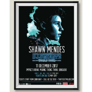 โปสเตอร์วงดนตรีคอนเสิร์ต Shawn Mendes Live in Bangkok 2017