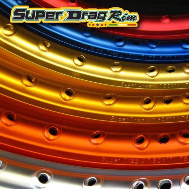 วงล้อSUPER_DRAG_RIMมีหลายสี มีขนาด1.2-1.4x17