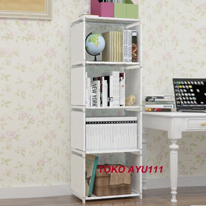 SHELF ชั้นวางผ้าอเนกประสงค์ 5 ชั้น ชั้นวางหนังสือแบบพกพา 4 ชั้น ตู้ครัวอเนกประสงค์ - แผ่นพลาสติกหลาย