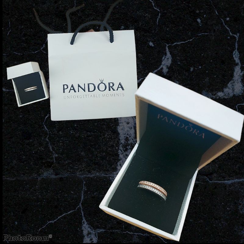 Pandora  1 แถม 1 แหวน rose gold,Sliver พร้อมส่ง