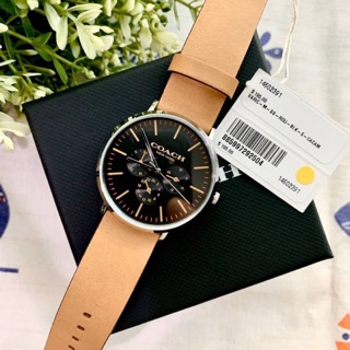 แท้💯🇺🇸Coach นาฬิกาผู้ชาย หน้าปัด 42mm Mens Varick #COACH14602391 Leather Watch