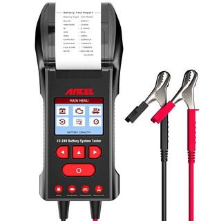 ANCEL BST600 12V/24V 100-2000 CCA Automotive Battery Load Tester, Connecting Rod and System Analyzer Scan Tool with Printer for Heavy Trucks, Cars, Motorcycles and More