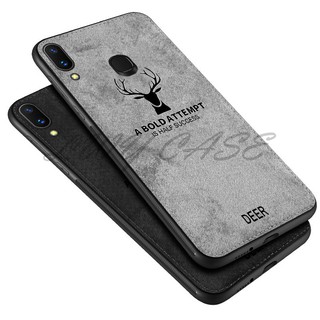 Oppo F11 Pro F11 Realme 3 Pro Reno F3 A7 A5s Deer Canvas Cloth Hard Back Soft Frame Case