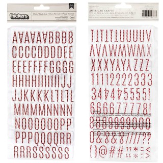 สติกเกอร์ ตัวอักษร A-Z Thickers Stickers Alphabet/Red &amp; White Puffy