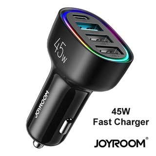 Joyroom JR-CL09 Four ports Car charger CE Rohs certification 45W Fast charger for car with LED light