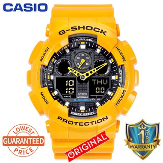 【ซื้อต่างประเทศ】100% Original Casio G-Shock GA100 Men Sport Quartz Watch GA-100A-9A