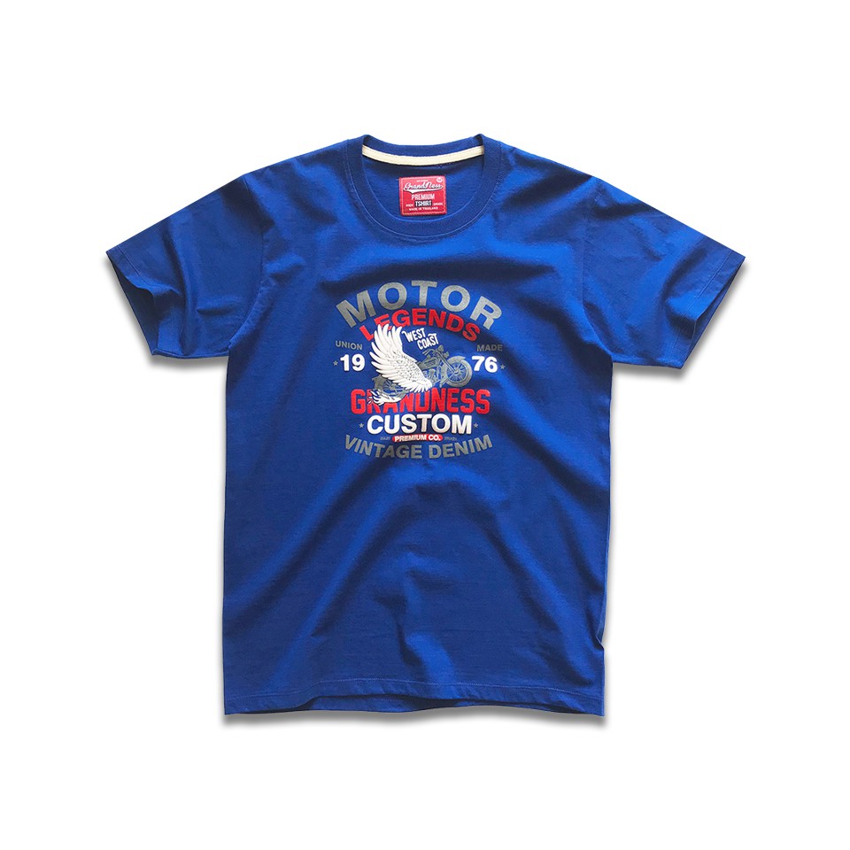 Grandness เสื้อยืดลายกราฟิก รุ่น GN117 ( สีน้ำเงิน )