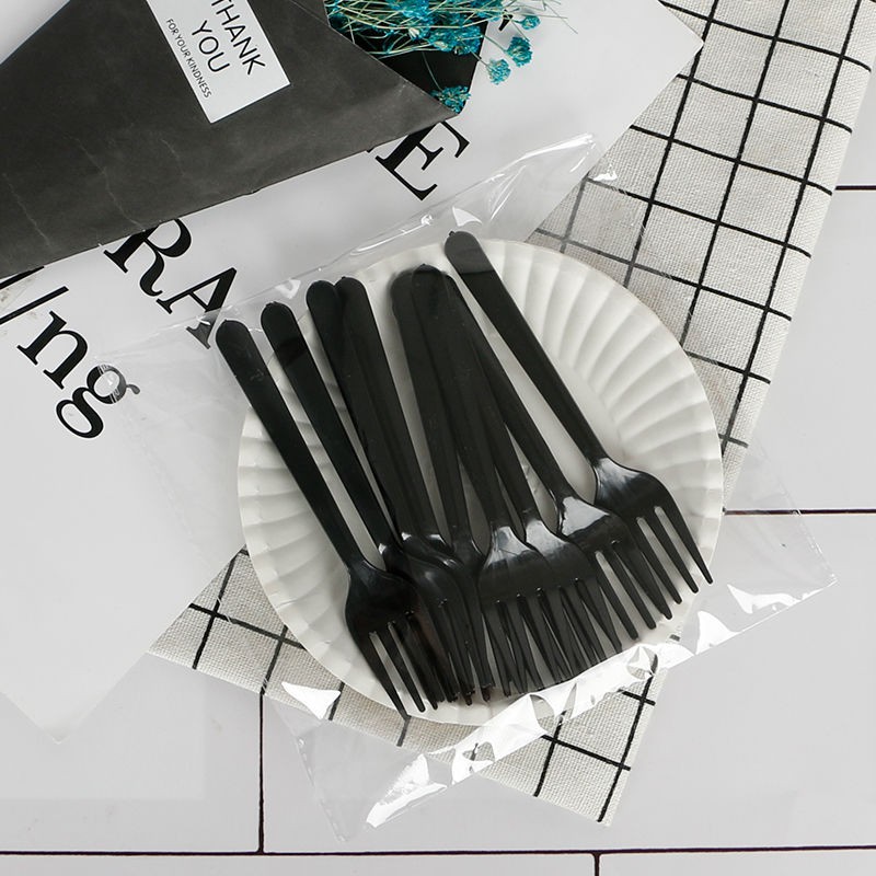 ☬۞ จานรองจานเค้กและส้อม ชุดครั้งเดียว Sex Plastic Cake Fork Plate Set Birthday Cake Cutlery 1834