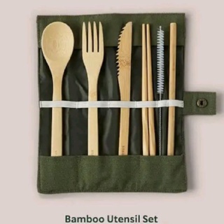 ✨️พร้อมส่ง✨️ Starbucks 🎋 Bamboo Utensil Set ชุดช้อนส้อม สตาร์บัคส์ ⭐