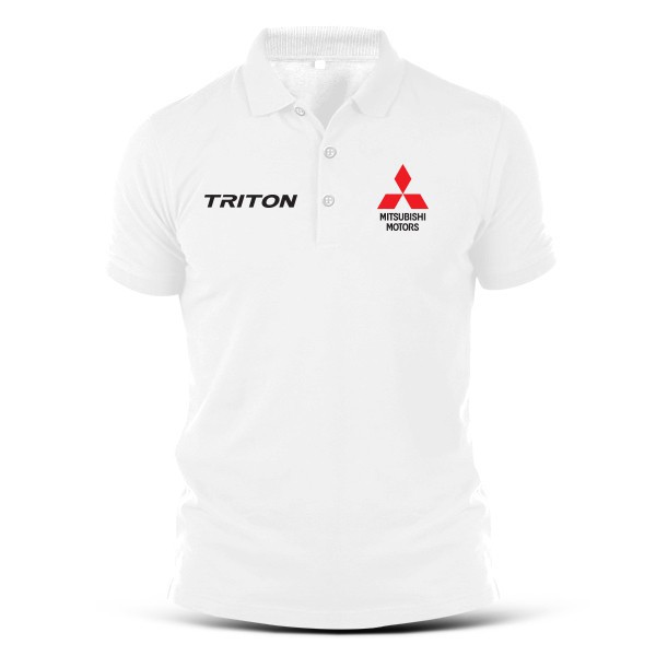 MITSUBISHI เสื้อโปโลแขนสั้นพิมพ์ลายมิตซูบิชิสําหรับผู้ชาย