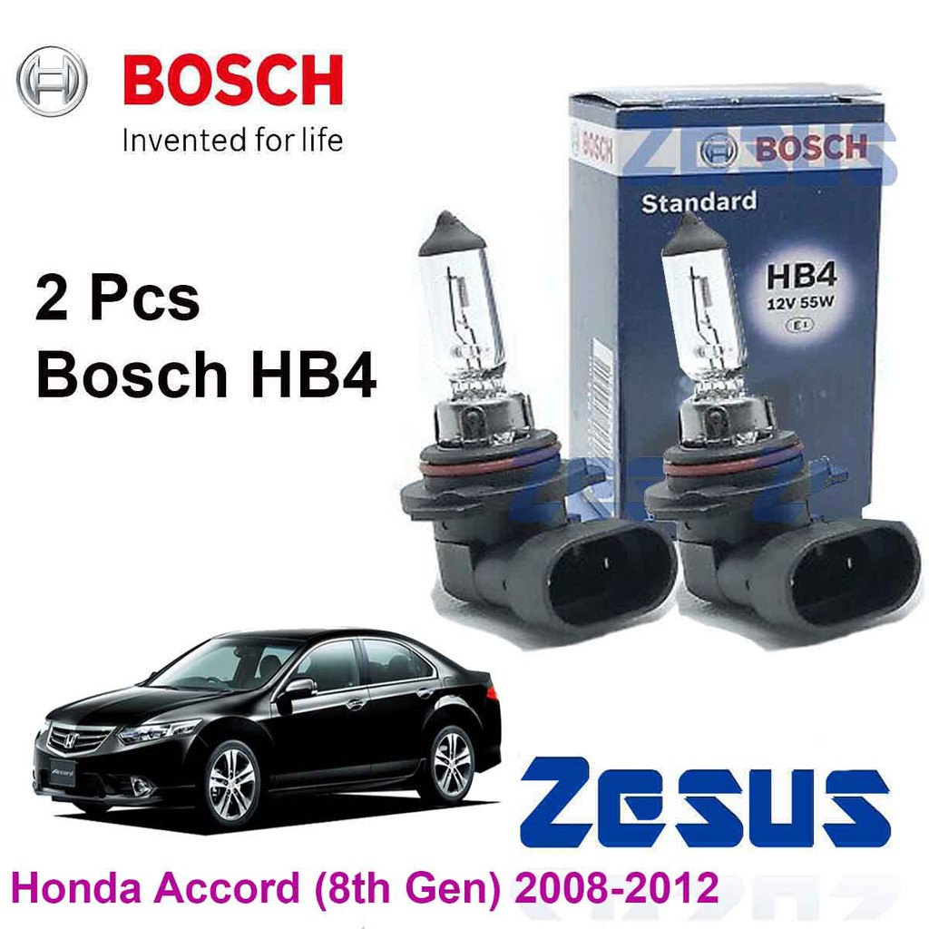 2 ชิ้น x Mentol Lampu Bosch Osram Halogen Bulb Yellowish Headlamp HB4 12v - Honda Accord 8th 2008-20