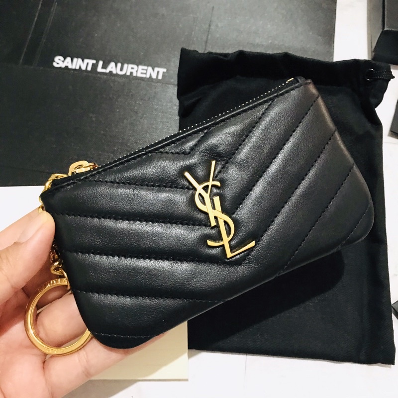 SALE❗️kept unused แท้(ผ่อน0%)🖤💛YSL cardholder  monogram key Pouch cardholder