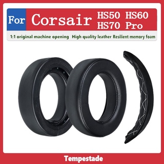 Tempestade แผ่นฟองน้ําครอบหูฟัง อุปกรณ์เสริม สําหรับ Corsair HS50 HS60 HS70 Pro