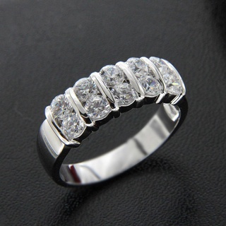 S925 Sterling Silver แหวนเพชรและเพทายสวยหรูสําหรับผู้หญิง