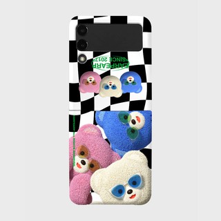 earpearp - CHECKER BOARD - BLACK (Galaxy Z flip 2&amp;3 - hard) เคสมือถือ