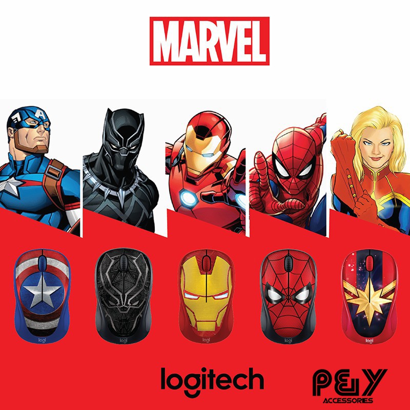 Logitech M238 Marvel Mouse Wireless โลจิเทค เม้าส์ไร้สาย มาร์เวล- ของแท้ รับประกัน 1 ปี