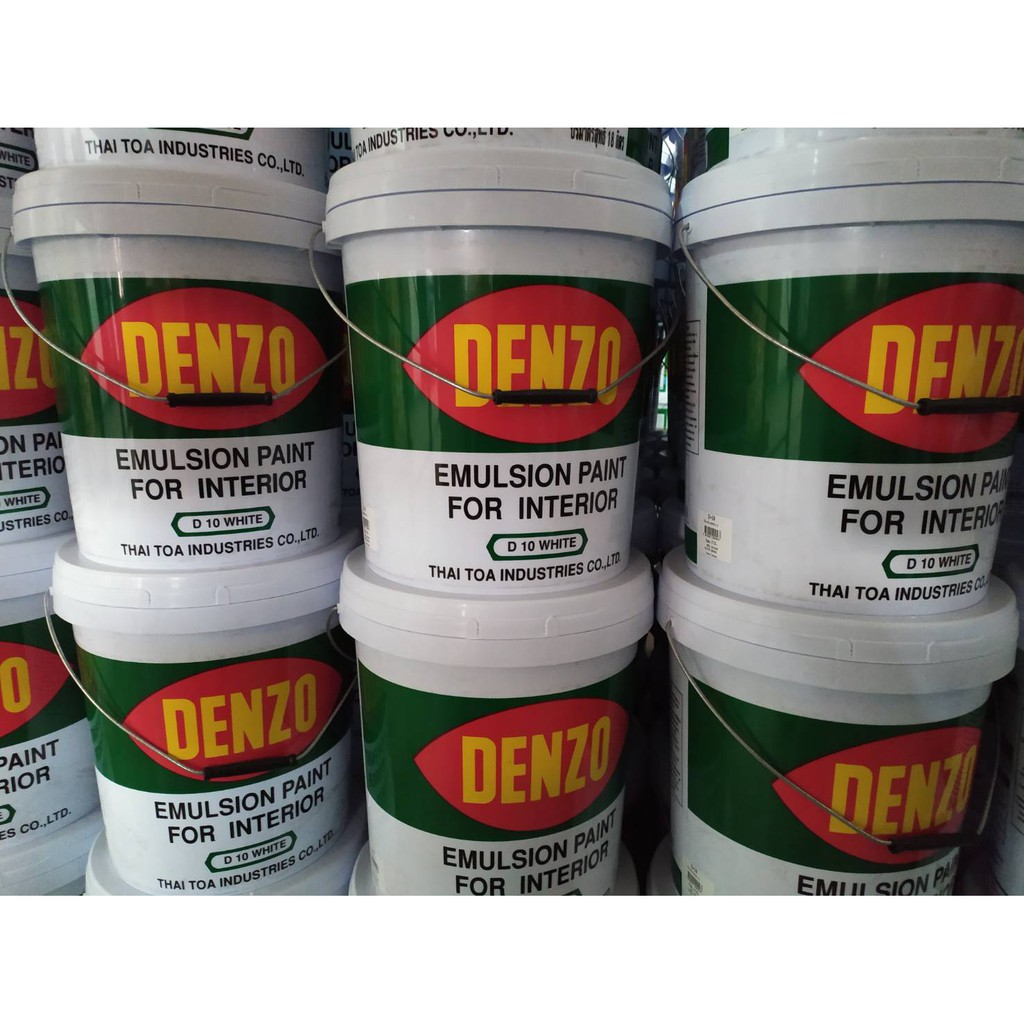 สีทาบ้าน ภายใน DENZO ครบทุกเฉดสี (18 ลิตร) (เฉด 1-20) สีน้ำอะครีลิคชนิดด้าน สีน้ำทาบ้าน เดนโซ่ สีเทา