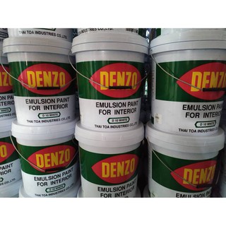 สีทาบ้าน ภายใน DENZO ครบทุกเฉดสี (18 ลิตร) (เฉด 1-20) สีน้ำอะครีลิคชนิดด้าน สีน้ำทาบ้าน เดนโซ่ สีเทาเข้ม loft ถังใหญ่