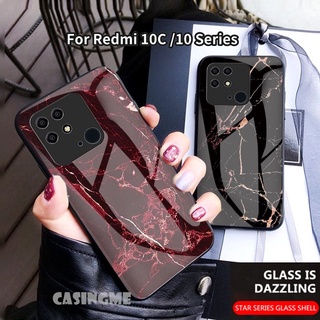 เคสโทรศัพท์กระจกนิรภัย กันกระแทก แบบบาง สําหรับ Redmi 10C Redmi Note 10 11 Pro 4G 5G ​เคสแข็ง ป้องกันรอยขีดข่วน สําหรับ Redmi10c Redmi10 c