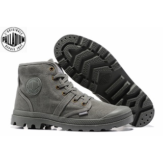 100%Original PALLADIUM Dark Grey Martin Boots mens and womens canvas shoes 39-45