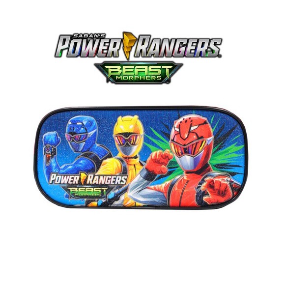 ใหม่! Power Rangers Beast Morphers School Stationery Single Zip Square Pencil Case / Bag / Beg Pense