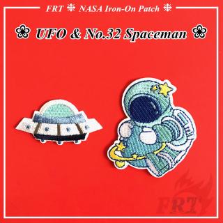 แผ่นแพทช์รูป ufo &amp; no . 32 spaceman 1 ชิ้น/2 ชิ้นสําหรับเย็บปักตกแต่งเสื้อผ้า