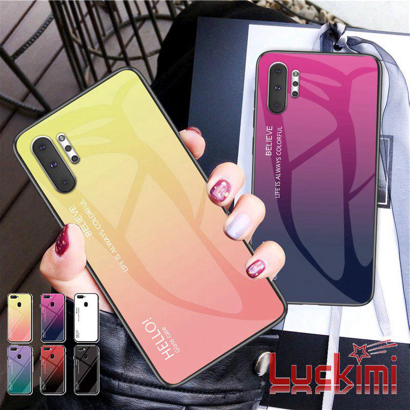 Samsung Note 10,10 Plus,S10,S10E,S10 Plus,A9 Star,A8 Star,J4 Core Gradient Tempered Glass Case