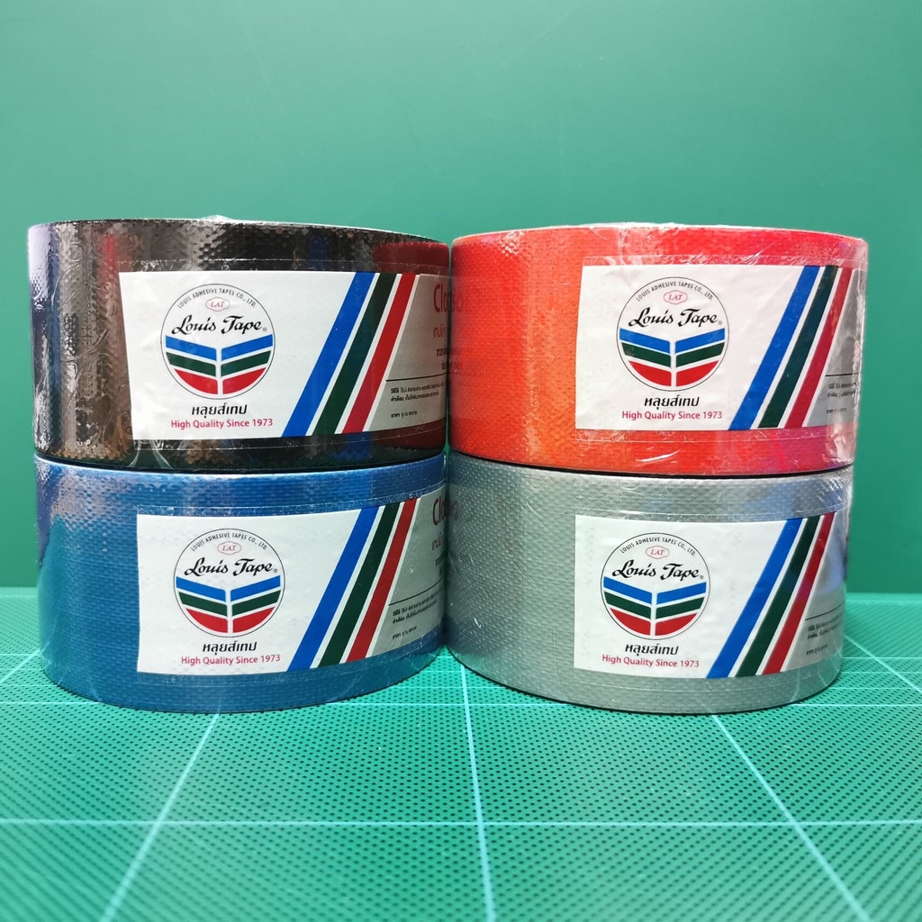 LOUIS Cloth Tape 2 Inch (1ชุด/4 สี ดำ แดง น้ำเงิน เทา) หลุยส์เทป เทปผ้ากาว 2นิ้วx8หลา แลคซีน ติดสันป