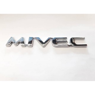 โลโก้ตัวอักษร มิแวค มิตซูบิชิ ติดด้านหลัง งานพลาสติก Mitsubishi Mivec logo emblem chrome ralliart rear trunk emblem