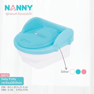 NANNY กระโถนชักโครกเด็กฝึกขับถ่าย N470 สีขาว สีชมพู และ สีฟ้า ราคาถูกสุดใน shopee