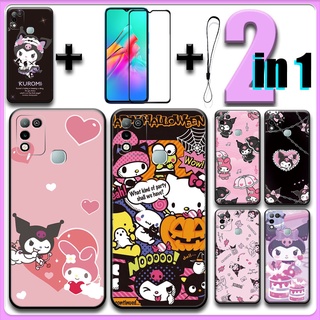 2 IN 1 เคสโทรศัพท์มือถือเซรามิค พร้อมกระจกนิรภัยกันรอยหน้าจอ สําหรับ Infinix Hot 10 Play Infinix Hot 11 Play