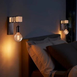 Retro Iron โคมไฟติดผนังไม้ E27 Modern Nordic ในร่ม Sconce โคมไฟติดผนังสำหรับตกแต่งบ้านห้องรับประทานอาหารข้างเตียงโคมไฟห้