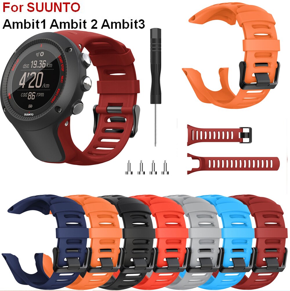 ด้านคุณภาพที่สมาร์ทสร้อยข้อมือวงสำหรับ SUUNTO Ambit1 วง 2 วง Ambit3 สายคล้องสายนาฬิกาข้อมือซิลิโคนแทนที่ข้อมือสำหรับ SUUNTO นาฬิกา