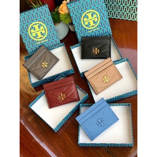 แท้💯% outlet TORY BURCH KIRA QUILTED LEATHER CARD HOLDER