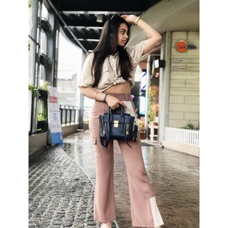 RAVISA by RAVISARA - SOHO TROUSERS กางเกงขายาว (Camel น้ำตาลนู้ด)