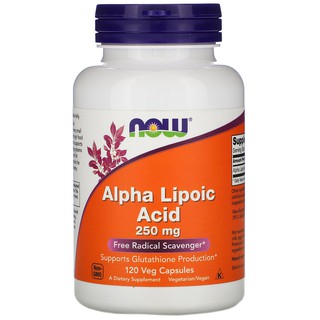 พร้อมส่ง🔥 Now Foods, Alpha Lipoic Acid, 250 mg, 60,120 Veg Capsules ✨[Exp:2026]✨นำเข้าจาก USA