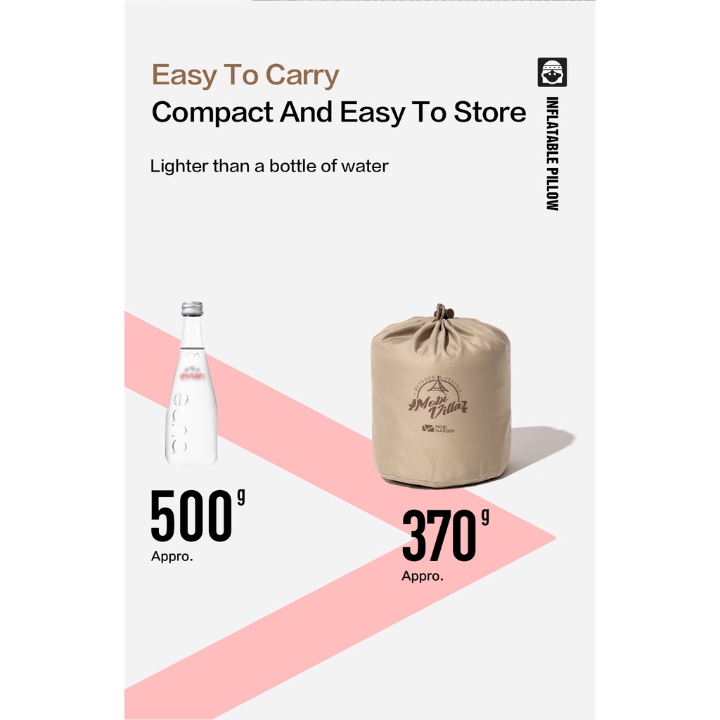 MOBI GARDEN หมอนเป่าลม อัตโนมัติ เบาพิเศษ ฟองน้ํา สะดวกสบาย แบบพกพา สําหรับตั้งแคมป์ เดินทาง กลางแจ้ง - รูปที่ 6