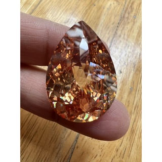 Champange Diamond 20x30mm Water Dropเพชรรัสเซีย พลอย 133 กะรัต ตัดสำเร็จ รูปไข่ เนื้อแข็ง CUBIC ZIRCONIA CHAMPANGE COLOR