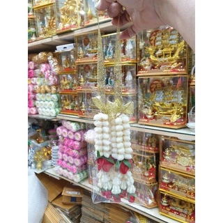พวงมาลัยสบู่หอม 2 ชาย 7 เม็ด พวงมาลัยแขวนหน้ารถ ดอกไม้ไหว้พระ