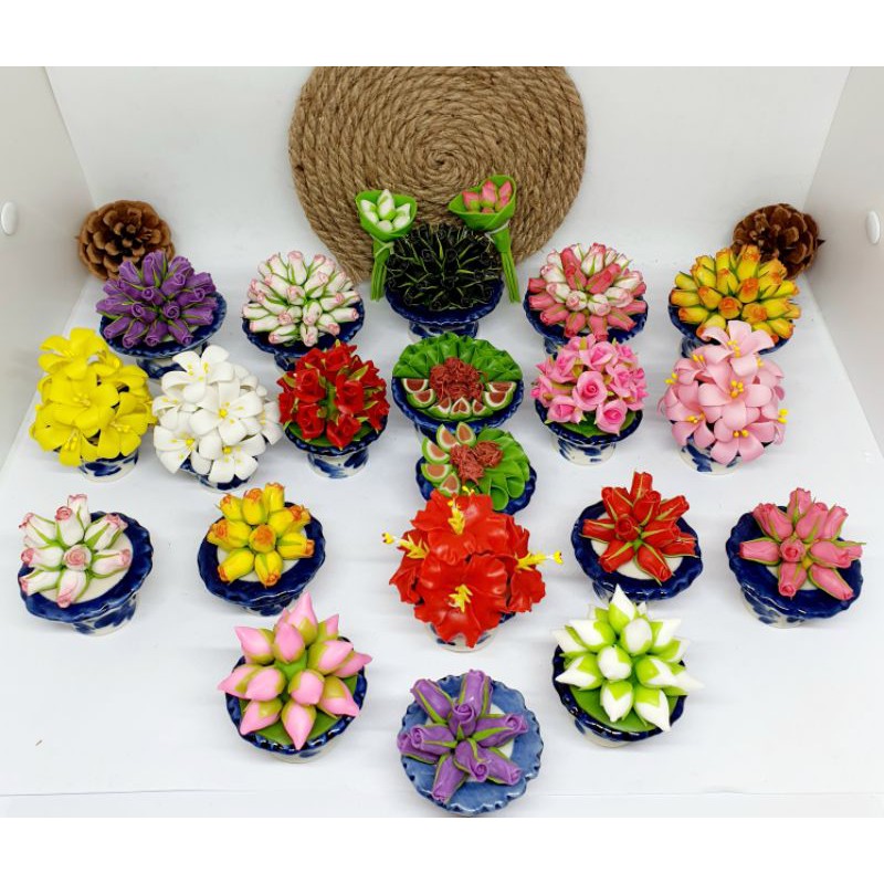 พานดอกไม้ พานถวาย พานบูชา พานจิ๋วดินปั้น ขนาด 1.5 นิ้ว ราคา ถูกที่สุด ดีลบีเคเค แกลเลอรีภาพที่ 5