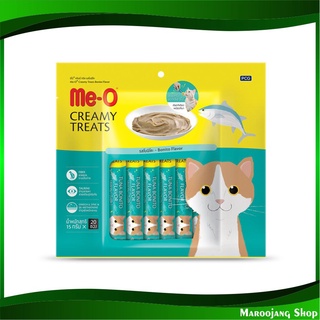 ขนมแมวครีมมี่ทรีต รสโบนิโตะ 15 กรัม (20ซอง) มีโอ Me-O Creamy Treat Bonito ขนมแมว ขนมสำหรับแมว อาหารแมว อาหารสำหรับแมว