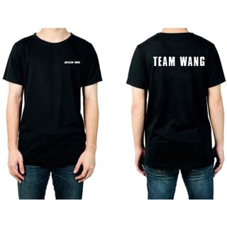 เสื้อยืดผ้าฝ้ายพิมพ์ลายแฟชั่น เสื้อยืดปักลายทีมหวัง***TEAM WANG***งานปัก***เสื้อยืด Jackson Wang เสื้อแฟนคลับ  Cotton100