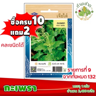 (ซื้อ10แถม2) เมล็ดพันธุ์ กะเพรา Holy basil ประมาณ 2,400เมล็ด เจียไต๋ เมล็ดพันธุ์พืช เมล็ดพันธุ์ผัก เมล็ดผัก เม็ดผัก