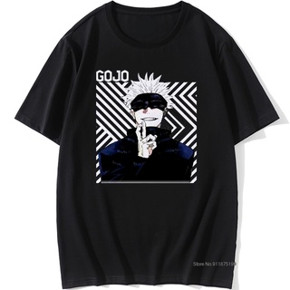 เสื้อยืดผ้าฝ้ายเสื้อยืด ทรงหลวม ลายการ์ตูน Gojo Satoru Jujutsu Kaisen สไตล์ฮิปฮอป ฮาราจูกุ สําหรับผู้ชาย และผู้หญิงL XL