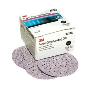 3M กระดาษทรายกลม 3 นิ้ว P500 (50 แผ่น) 3M 30272 Purple Clean Sanding Hookit Disc