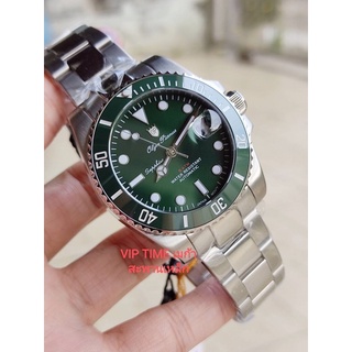 นาฬิกา OLYM PIANUS (OP) AUTOMATIC submariner ขอบหมุนได้ กระจกsapphire รุ่น 899832AG หน้าเขียว