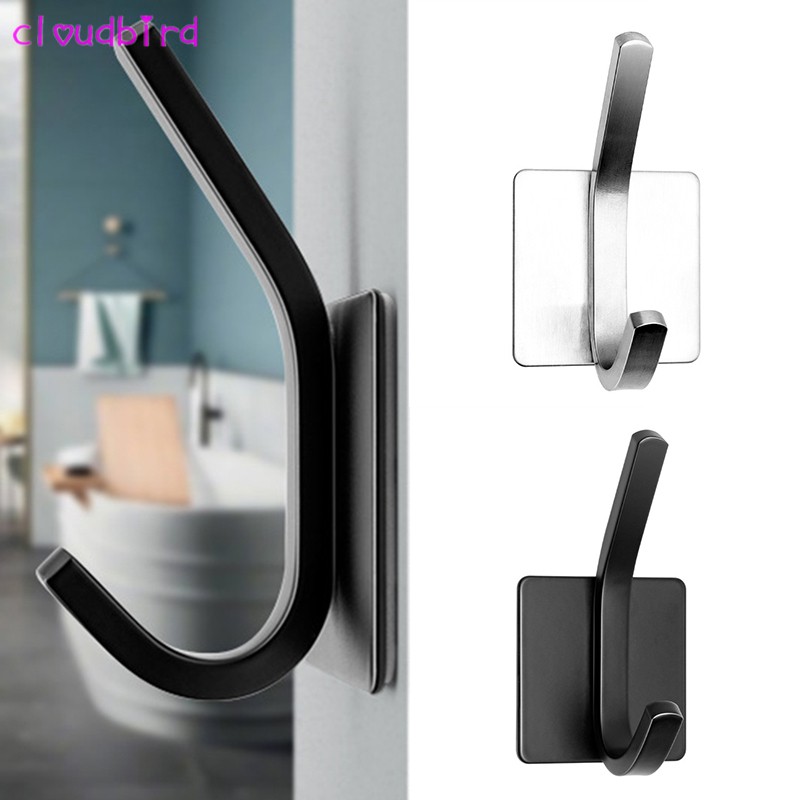 ★♈★ 2pcs Stainless Steel Wall Hook U-shaped Punch Free Clothes Hook ...