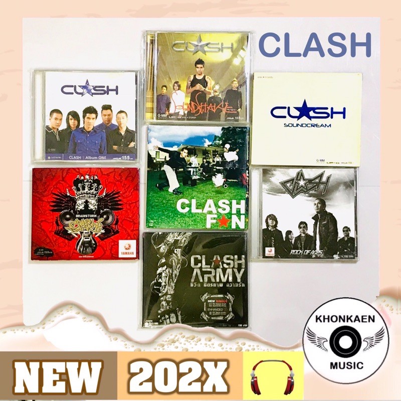 CD เพลง Clash วงแคลช หลากหลายอัลบั้ม One Sound Shake Sound Cream Brainstorm Fan Rock of ages Army มื